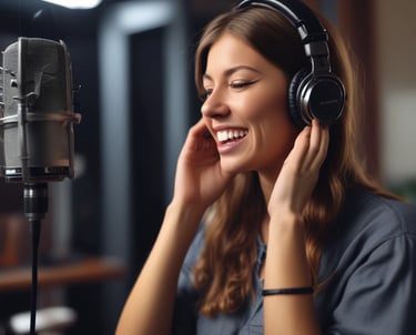 A vibrant classroom scene with students engaged in vocal training.