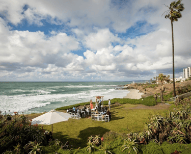 small wedding ceremony at Cuvier Park, the wedding bowl, La Jolla