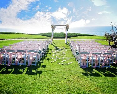 wedding set up at seagrove park, del mar