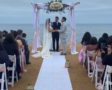 wedding ceremony at Sunset Cliffs at Osprey Point