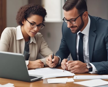 A professional team conducting client verification.
