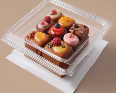 Several biodegradable product packages are arranged in a colorful inflatable pool. An inflatable whale toy is splashing water, creating a dynamic and playful scene. The packages are designed with various pastel colors, indicating different features or scents.