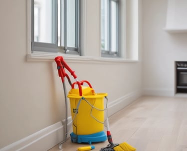 A professional cleaner carefully making a bed with crisp, fresh linens in a bright, welcoming short-term rental.
