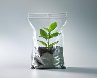 a bag of plant life in a bag