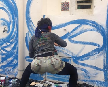 début de peinture murale