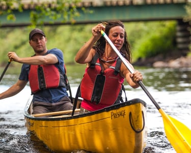 canot sur la riviere l'assomption avec Canot Volant