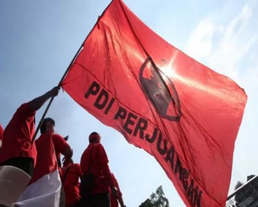 a group of people holding a red flag, PDIP 