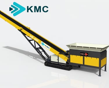 Tracked high level feeder in yellow