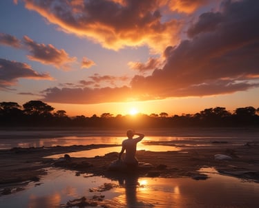 A hand reaching out over a pile of orange prescription pill bottles scattered on a black fabric. The arm has visible tattoos, and there are grassy surroundings suggesting an outdoor area.