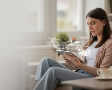 A women is reading eBooks