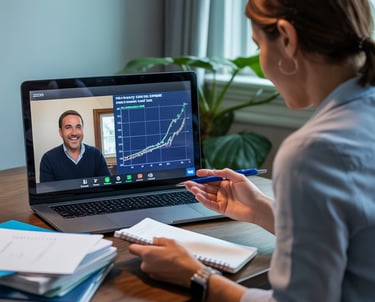 Virtual funding consultation with Albany, NY small business owner on Zoom