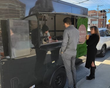 Ordering a drink from A Couple Coffees Truck in Nashville