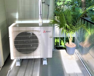 An external unit for Air conditioner cooling system on a balcony 