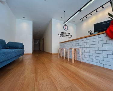 Reception area of Sinisana Chiropractic and Physiotherapy Center in Cheras, Selangor.