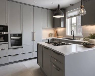 Electrician installing sleek wiring in a bright office space.