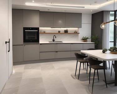 Electrician carefully installing wiring in a bright office space under renovation.