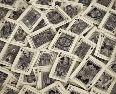 A lively group of friends playing card games around a cozy table.