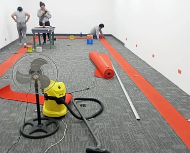 Istalacion Alfombra Modular en oficina