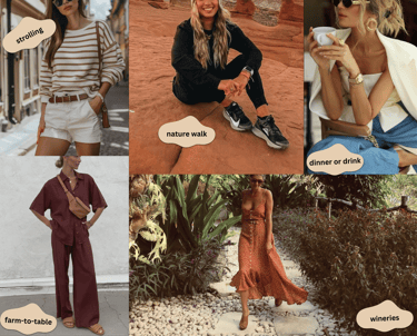 earth tones outfits for Arizona trip, wine tasting or hiking