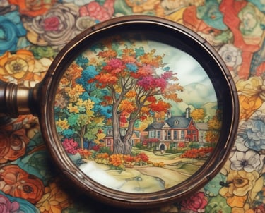 A night scene featuring an ornate street lamp with three glowing bulbs. The lamp is positioned in front of an arched structure that has several small lanterns affixed to it. Palm fronds are visible at the top, suggesting an outdoor setting with a tropical ambiance.