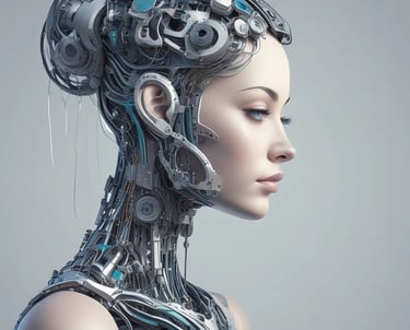 A modern classroom setting with students engaging with AI tools.