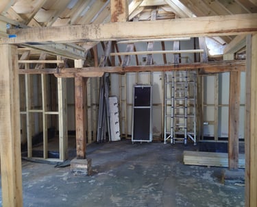 A house extension under constructions