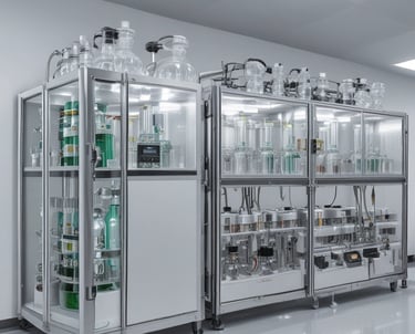 A modern manufacturing facility with machinery and equipment in operation.