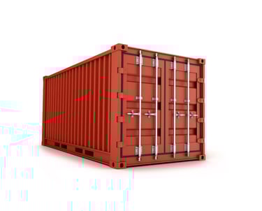 a red container container sitting on top of a white surface