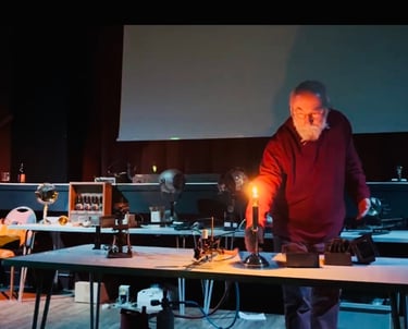 Demo & Lecture for Science Week about early evolution of stage lighting