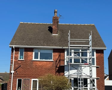 before and after roof cleaning picture in Blackpool by webster exterior
