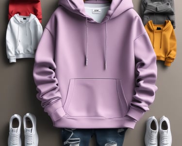 Men wearing cozy sweaters and hoodies outdoors in an urban setting.