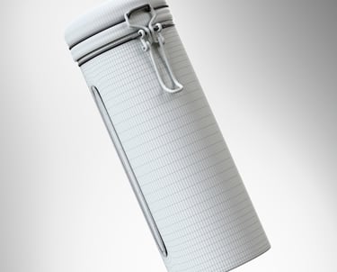 The mesh view of a Tiesta Tea canister created in 3D software