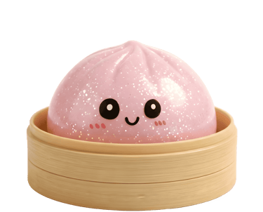 Imagen del squishy dumpling de color rosa