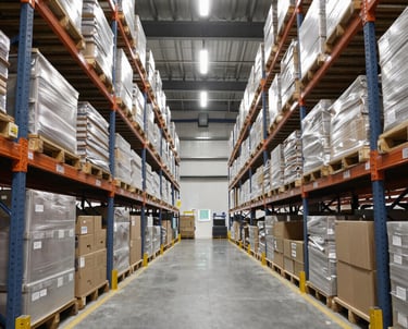 Large cargo ships are docked at a shipping port, with numerous cranes towering over the ships. The sky is overcast, giving the scene a muted, industrial appearance. Containers of various colors are stacked on the ships, indicating active trade and logistics operations.