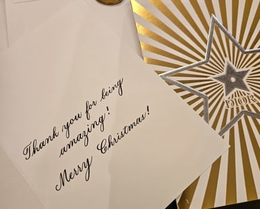 live calligraphy on holiday cards for Dior brand activation by Handwritten by Belle