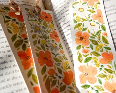 customized bookmarks painted with watercolor florals by NYC illustrator Handwritten by Belle