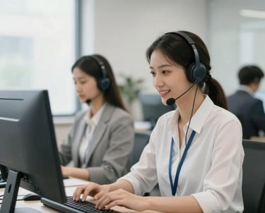 A street under an overpass features a construction site with several workers wearing reflective vests and hard hats. Traffic cones and safety barriers are arranged around the area. A trailer with equipment and materials is parked nearby, and palm trees line the side of the street. In the background, a building under construction and cranes are visible.