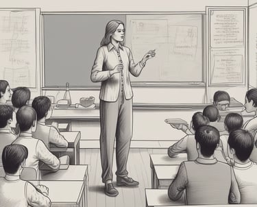 a woman in a white suit standing with her arms crossed