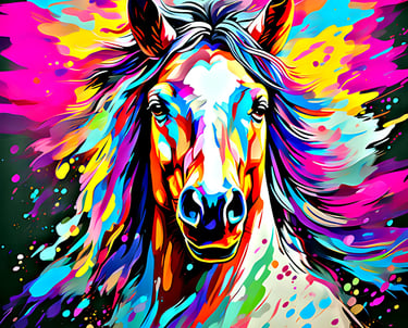 Hengst in Pop Art 