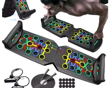 a man doing push ups on a board game