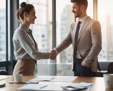 A monochrome image of a man in a suit walking towards the entrance of a building. The architecture features large stone pillars and rectangular windows, and a sign on the right reads 'Credit Suisse'. The lighting creates strong shadows on the ground.