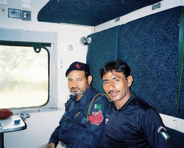 Police escort in the train