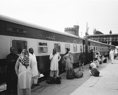 Locals waiting for their train
