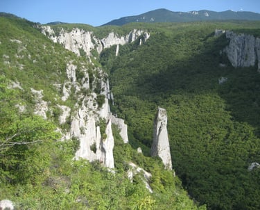 Hiking path leading to the summit of Učka mountain with panoramic views of Istria and Kvarner Bay.