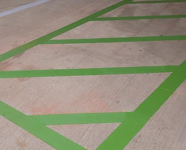 green ev vehicle striping