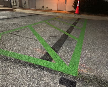 EV Charging green striping lines