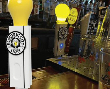 Lighted beer tap handle for brewery in Schenectady, NY