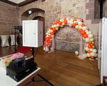Fotobox-Setup von BSF-Fotobox auf Abiturfeier im Enzkreis, Pforzheim und Umgebung