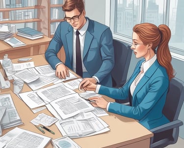 Several U.S. ten-dollar bills are placed on top of IRS tax forms and documents, including Form 1040 and envelopes addressed from the Department of the Treasury and Internal Revenue Service.