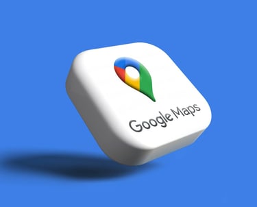 Google Maps piktograma, simbolizuojanti žemėlapių integravimą į svetainę ir lokacijos nustatymą.